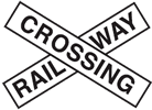 रेलवे लेवल क्रॉसिंग पर रास्ता देना — New Zealand Road Code illustration