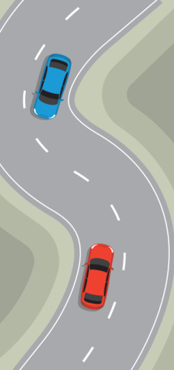 बाईं ओर रहना — New Zealand Road Code illustration
