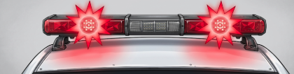 Flashing red: emergency vehicle; give way / stop as required.