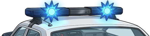 Flashing blue: enforcement vehicle; give way.