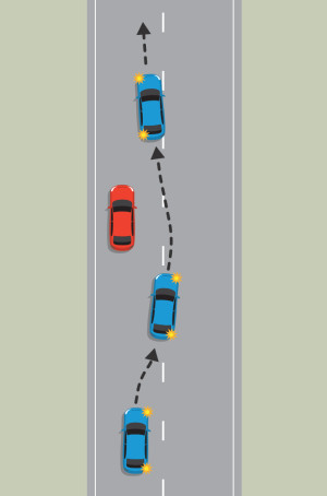ओवरटेक करना (पासिंग) — New Zealand Road Code illustration