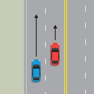 ओवरटेक करना (पासिंग) — New Zealand Road Code illustration
