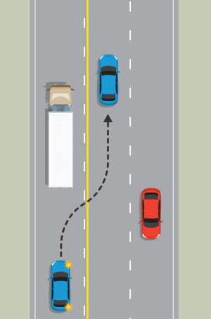 ओवरटेक करना (पासिंग) — New Zealand Road Code illustration