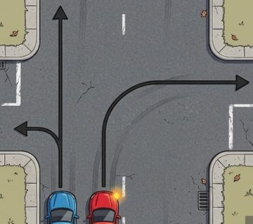 Lane positioning and permitted movements.