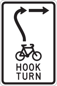 साइकिल चालकों के लिए सड़क चिह्न — New Zealand Road Code illustration