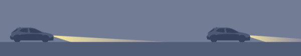 रात्रि ड्राइविंग — New Zealand Road Code illustration