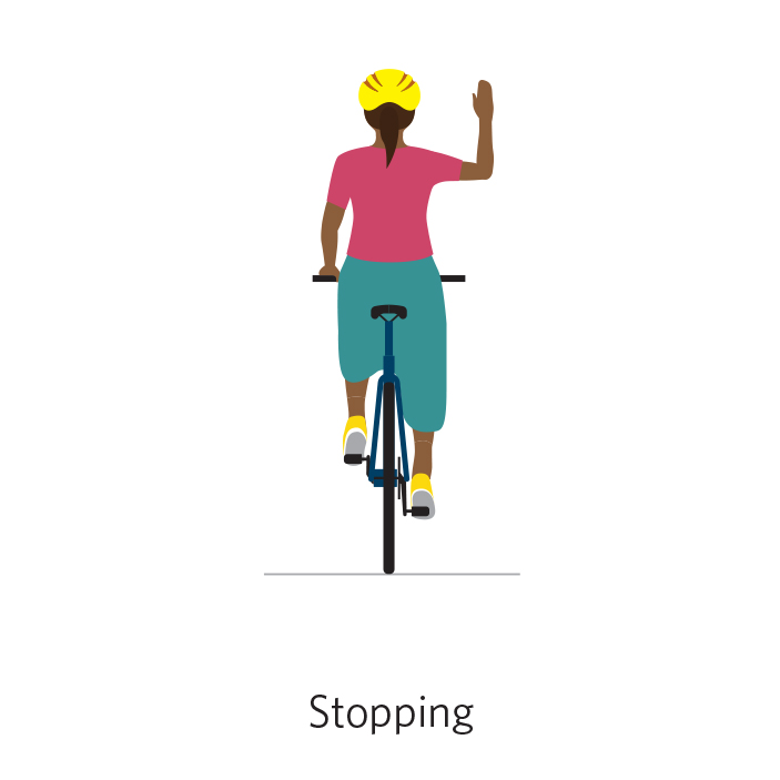साइकिल चालकों के साथ सड़क साझा करना — New Zealand Road Code illustration